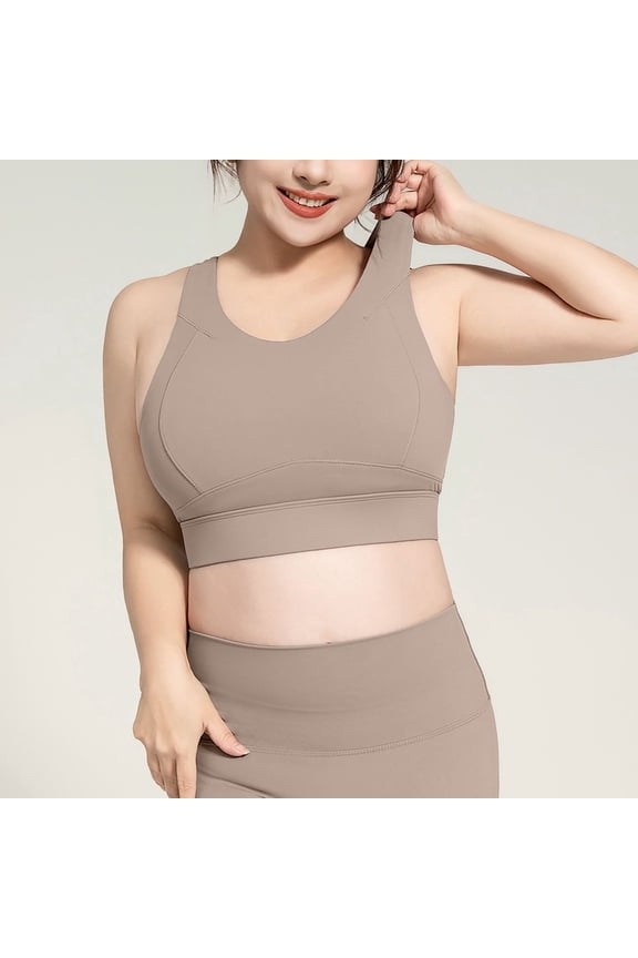 Sports Bras for Women Plus Size S-5X High-Impact Racerback Wireless Push Up Underwear Solid Comfort Pullover Support Workout Yoga Bralettes