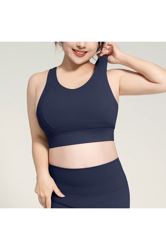 Sports Bras for Women Plus Size S-5X High-Impact Racerback Wireless Push Up Underwear Solid Comfort Pullover Support Workout Yoga Bralettes