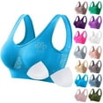 thumbnail image 1 of Sports Bras for Women Plus Size Seamless Sports Bra Wirefree Yoga Bra With Removable Pads Blue, 1 of 5