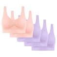 thumbnail image 1 of Sports Bras for Women Plus Size Ultra-Comfort Wireless Seamless Racerback Bra Breathable Light Lift Tank Style 5-Pack Multicolor S-4XL, 1 of 5