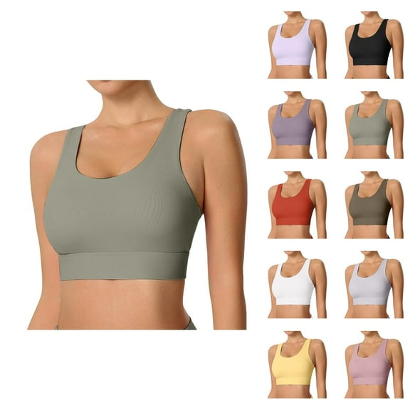 Sports Bras for Women Quick Drying Moisture Wicking Criss Cross Strappy Bra Non Removable Pads Bralettes Workout Bra