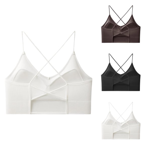 Sports Bras for Women Racerback Criss Cross Strappy Bralettes V Neck Longline Bra Workout Yoga Bras