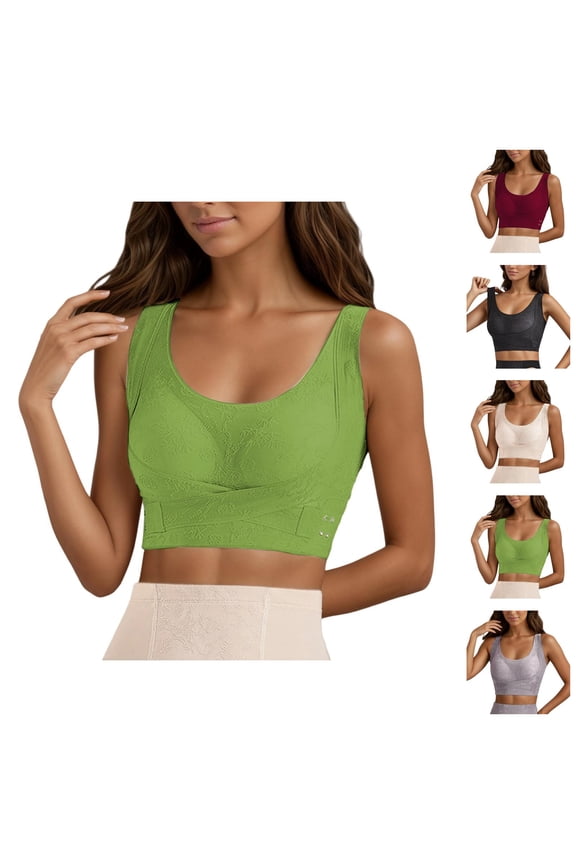 Sports Bras for Women Racerback Side Support Anti Sagging Push Up Bralettes Side Smoothing Workout Bra