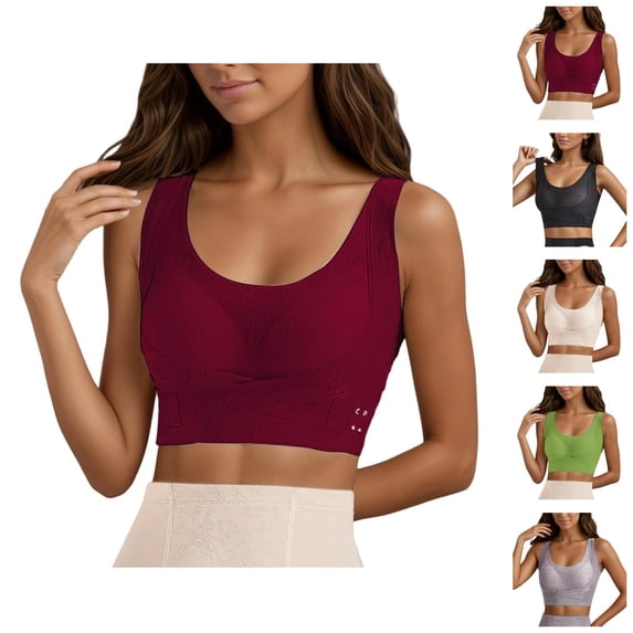 Sports Bras for Women Racerback Side Support Anti Sagging Push Up Bralettes Side Smoothing Workout Bra