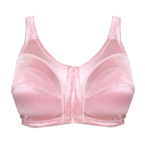 Sports Bras for Women Seamless Adjustable Front Buckle Plus Size Wireless Bra Bras for Women No Underwire Red 46D