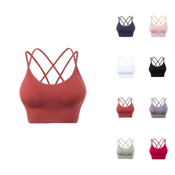 Sports Bras for Women Strappy Cross Back Quick Drying High Impact Bralettes Workout Running Bra
