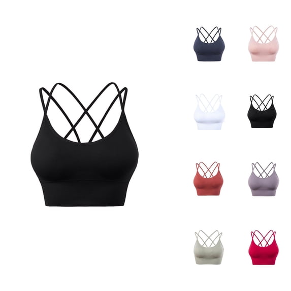 Sports Bras for Women Strappy Cross Back Quick Drying High Impact Bralettes Workout Running Bra