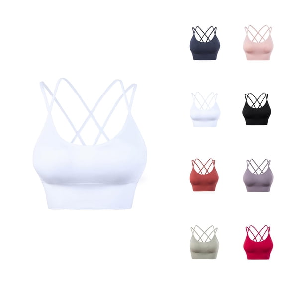 Sports Bras for Women Strappy Cross Back Quick Drying High Impact Bralettes Workout Running Bra
