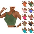 thumbnail image 1 of Sports Bras for Women Vintage Wash Spaghetti Strap Racerback High Impact Push Up Bra Workout Gym Yoga Bra Crop Top, 1 of 7