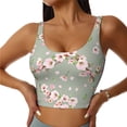 thumbnail image 1 of Sports Bras for Women Workout Tank Tops, Elegant berry blossom Running Vest with Removable Cups, 1 of 7