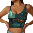 thumbnail image 1 of Sports Bras for Women Workout Tank Tops, Halloween Night Sky Square Running Vest with Removable Cups, 1 of 7