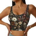 thumbnail image 1 of Sports Bras for Women Workout Tank Tops, Vintage Floral Vase A Running Vest with Removable Cups, 1 of 7