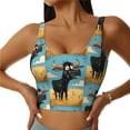 thumbnail image 1 of Sports Bras for Women Workout Tank Tops, Whimsical Cartoon Cow Running Vest with Removable Cups, 1 of 7