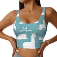thumbnail image 1 of Sports Bras for Women Workout Tank Tops, funny alpacas Lamas polka dots Running Vest with Removable Cups, 1 of 7