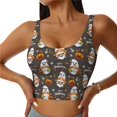 thumbnail image 1 of Sports Bras for Women Workout Tank Tops, halloween ghost pumpkin Running Vest with Removable Cups, 1 of 7