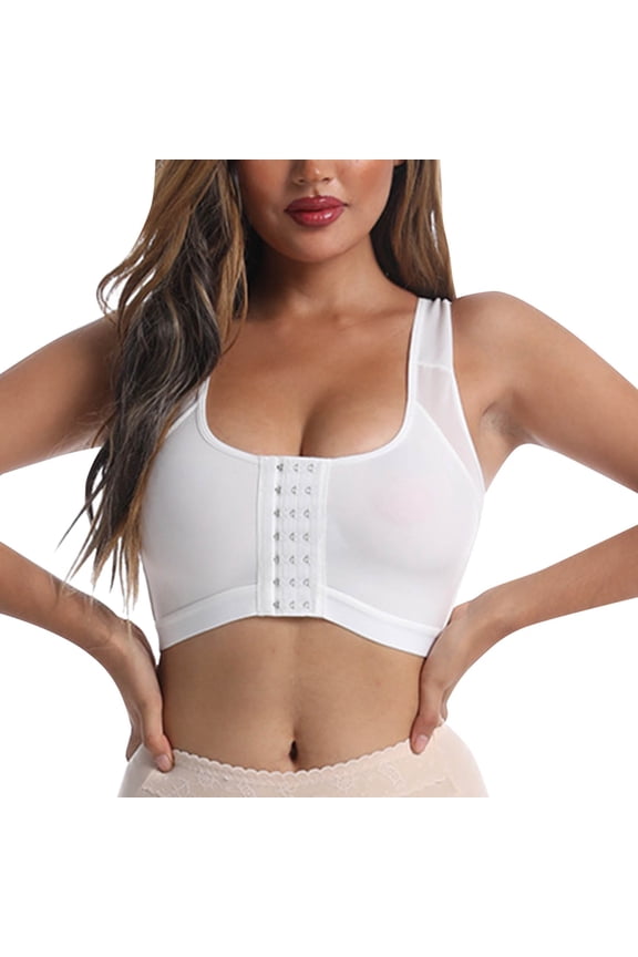 Sports Bras for Women Yoga Bra Adjustable Front Closure Bras for Women Post Bra Compression Tank Top Shapewear Top