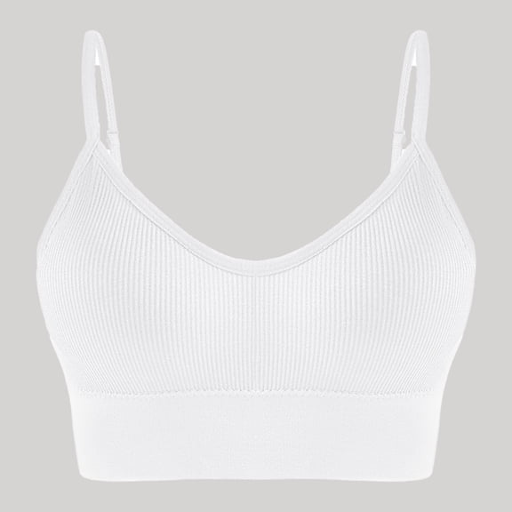 Sports Bras for Women Yoga Running Wireless Bralettes Womens Push Up Backless Ribbed Pullover Comfortable Bra