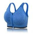 thumbnail image 1 of Sports Bras with Zipper Front High Impact Support Strappy Back Workout Bra Tops, Dark Blue, M, 1 of 8