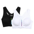 thumbnail image 1 of Sports Bras with Zipper Front Medium High Impact Support Strappy Back Workout Bra Tops, 1 of 8