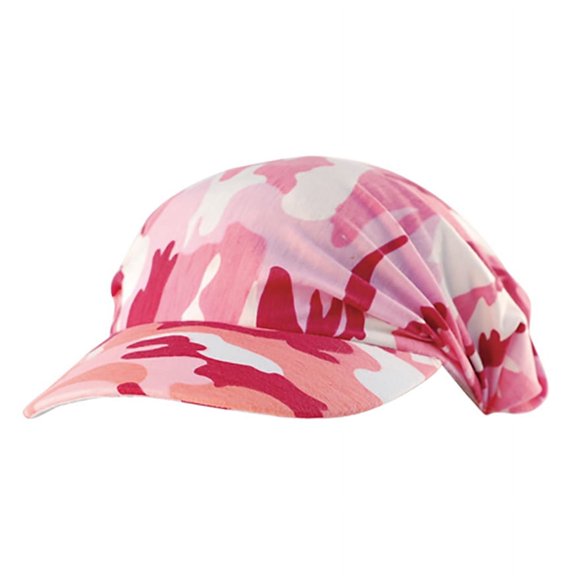 Sports Camouflage Polyester Convertible Knitted Visor, Pink