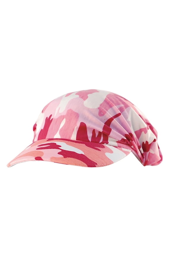 Sports Camouflage Polyester Convertible Knitted Visor, Pink