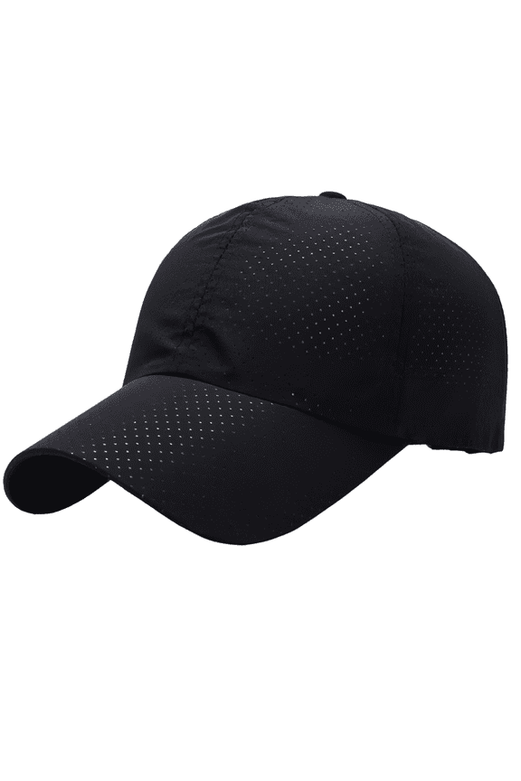 Sports Cap Lightweight Running Hats, Quick Dry Outdoor Airy Mesh Adjustable Sun Hat UV Protection Cap for Men Women, Black