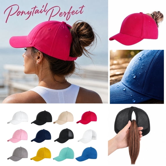Sports Cap for Women, Magnetic Ponytail Women's Baseball Caps, Quick Dry Running Hats for Women, Women's Sun Hat for Golf Tennis Hiking, Breathable Sweat Resistant Low Profile