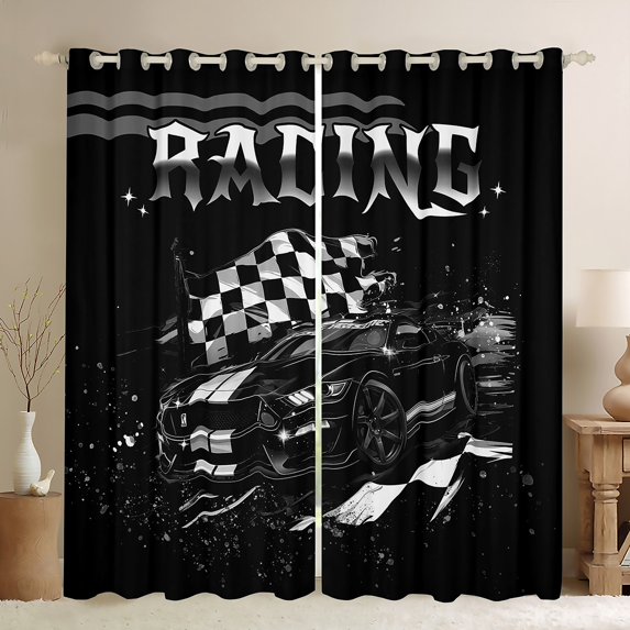 Erosebridal Paper Crane Curtains Pack of 2 (42x90), Watercolor 30%-50% Black Out Curtains, Cartoon Decoration