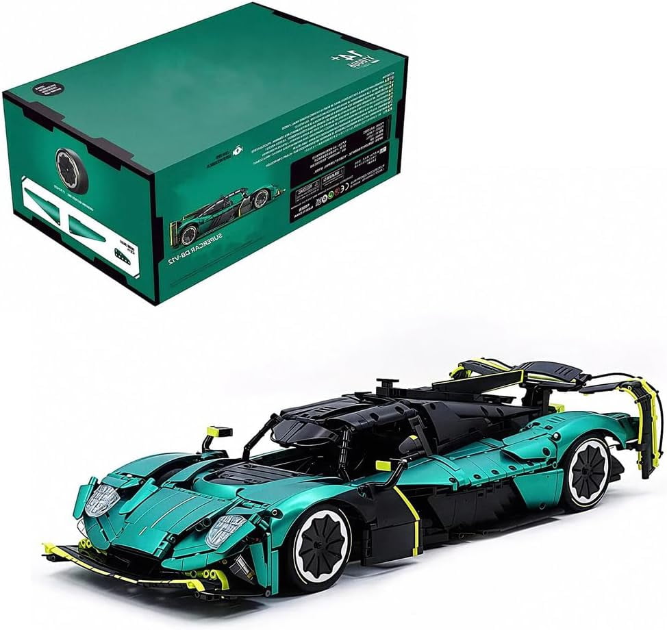 Sports Car Building Set, 1:8 Scale Hybrid Hypercar Model Kit for Adults to Build, Collectible Race Toy for Home or Office Décor, Racing Gift for Car Lover and Motorsport Fans
