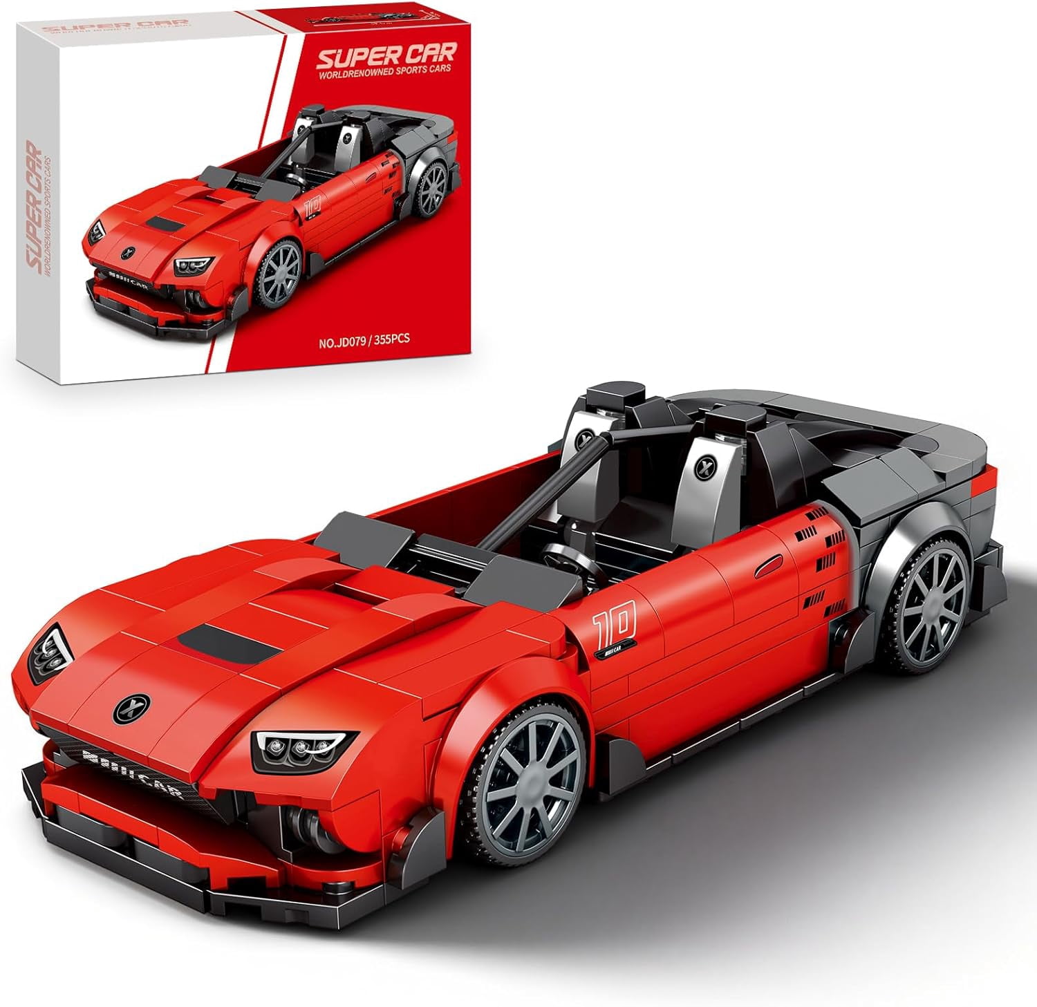 Sports Car Building Set, MOC Racing Car Decor Model Kit, Cool Cars Toys Gifts for Adults Teens Age 14+ (355 Pieces)