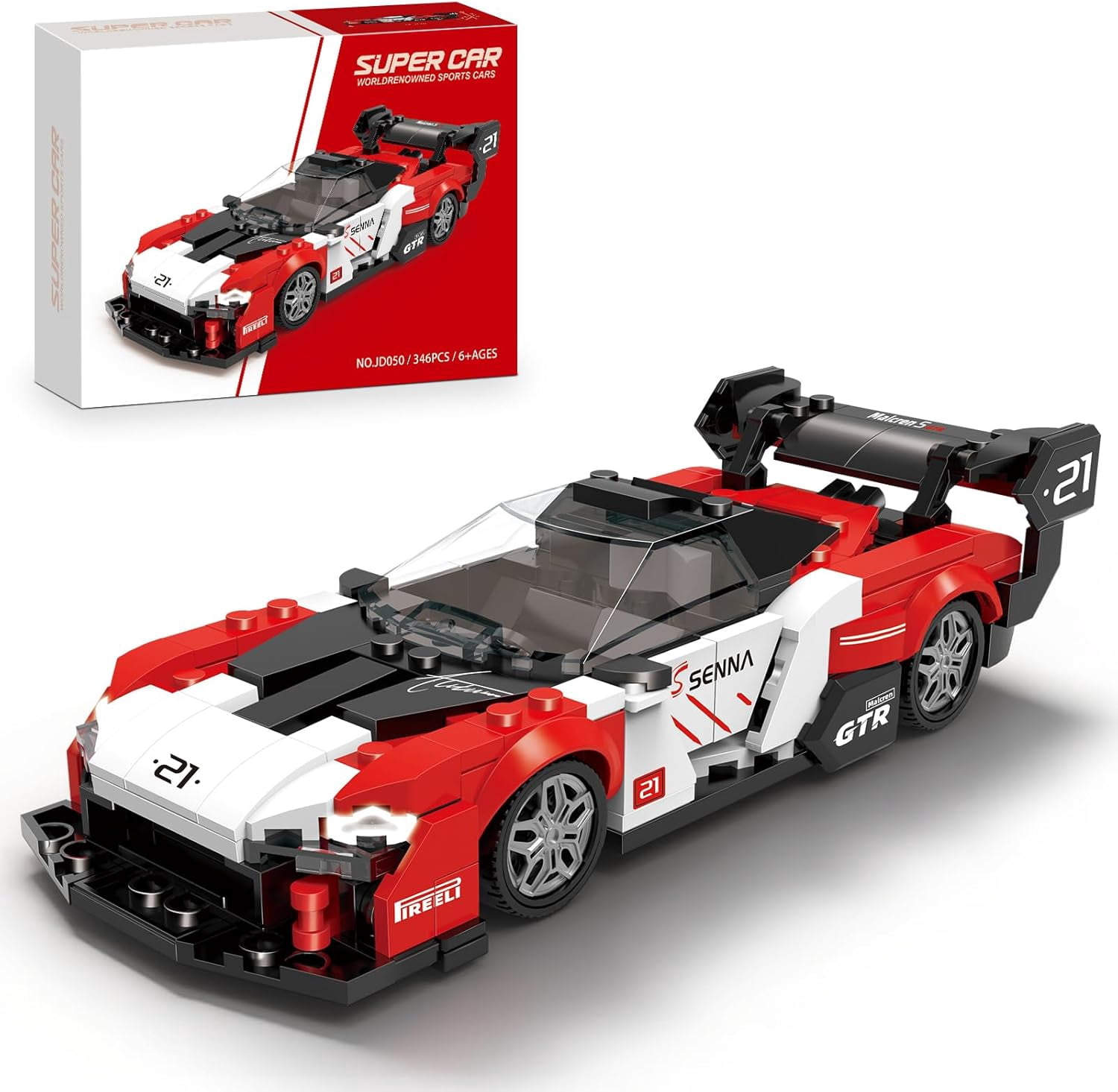Sports Car Building Set, MOC Racing Car Model Kit, Cool Collectible Cars Toys Gifts for Adults and Teens Age 14+ (346 Pieces)