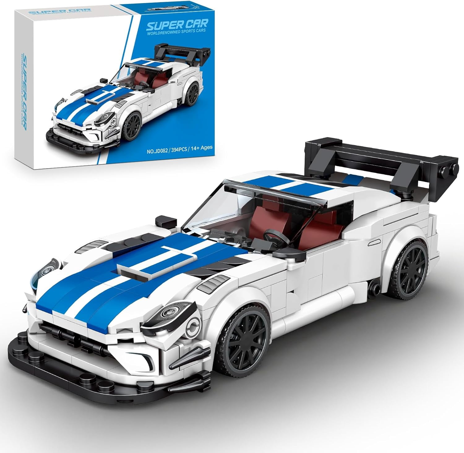 Sports Car Building Set, Racing Car Decor Model Kit, Cool Collectible Cars Toys  (394 Pieces)