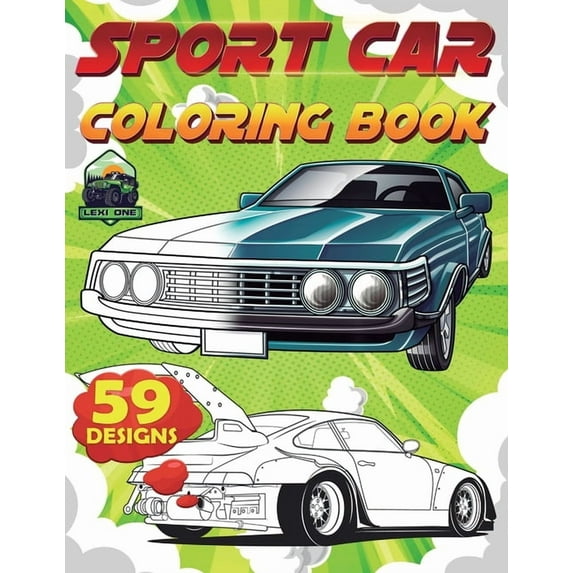 Sports Car Coloring Book: for Car Lovers, Adults, Man, male, adult boy, boys, (Paperback)