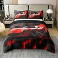 thumbnail image 1 of Sports Car Cotton Duvet Cover Queen,Red Race Car Soft Bedding Set,Extreme Sports Theme Comforter Cover Bedding 3 Pieces (No Comforter),Modern Abstract Geometry Quilt Cover,2 Pillowcases, 1 of 6