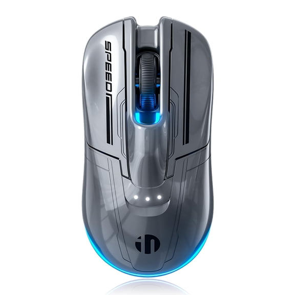Sports Car Style Wireless Gaming Mouse with 12800 DPI Sensor, Tri-Mode 2.4G, Bluetooth, and Wired Connectivity, 87g Lightweight, RGB Backlit, 500mAh Battery for PC, Laptop, and Computer(Gray)