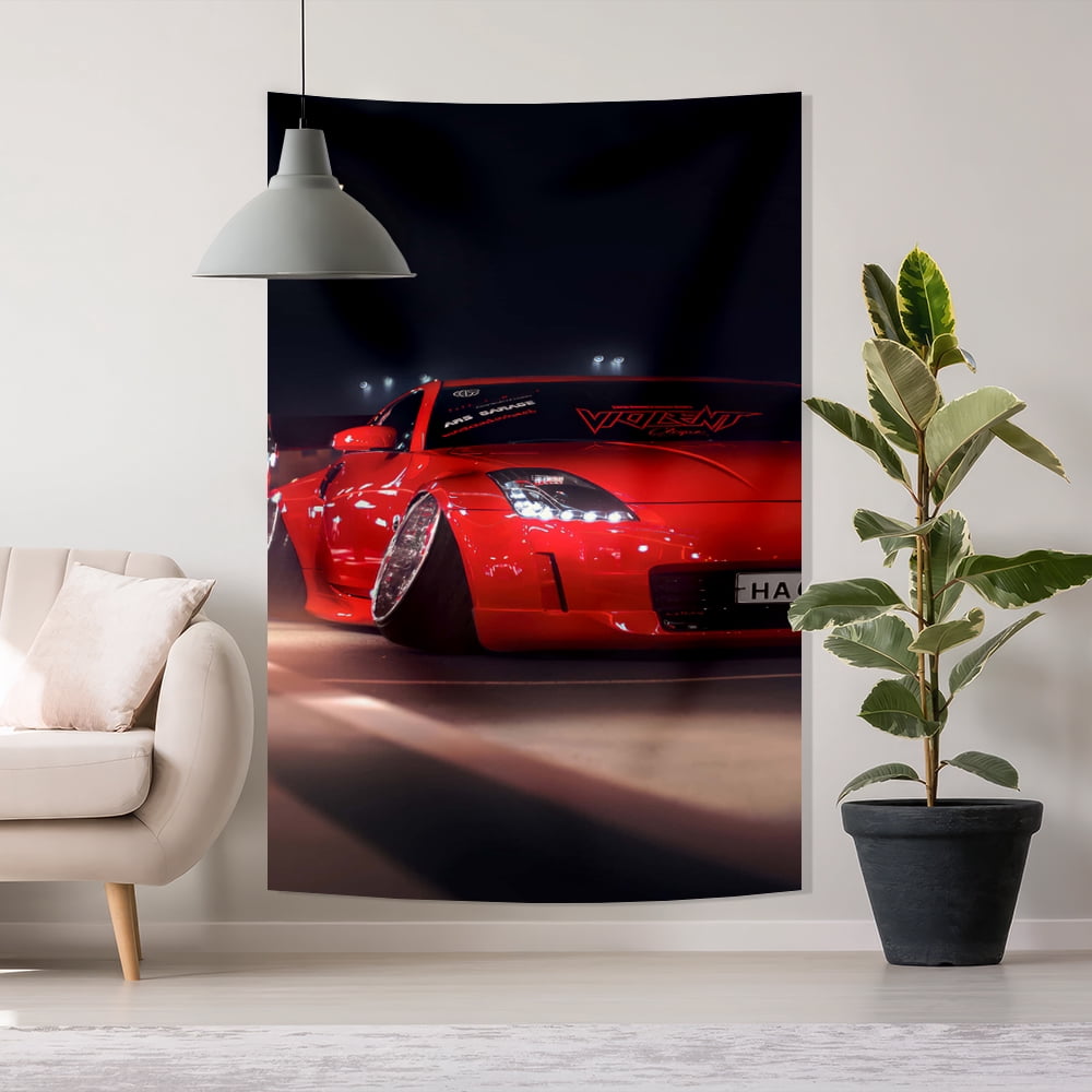 Sports Car Tapestry Wall Hanging Extreme Sports Tapestry Cool Racing ...