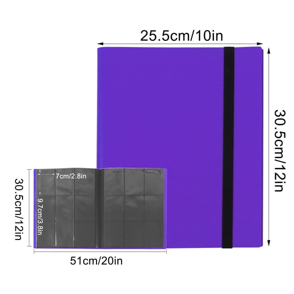 Sports Card Storage,Football Card Binder,9-Pocket Trading Card Binder,Trading Card Binder 360 Pocket Side Loading Card Album Holder Storage Book for Collectible Cards(Purple)