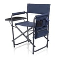 thumbnail image 1 of Picnic Time Sports Chair with Side Table, Outdoor Foldable Padded Adult Camping Chair with Cup & Accessory Panel, 300 lb Capacity (Navy Blue with Black Accents), 1 of 11