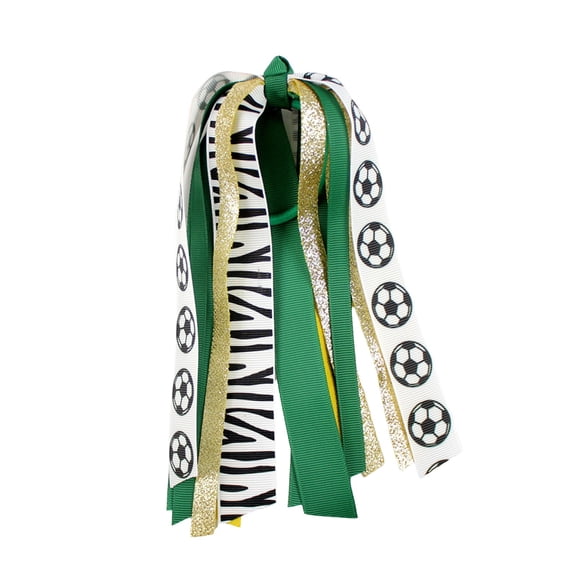 Sports Cheerleading Ribbon Hair Tie Soccer Fan Ponytail Holder with Long Streamers Elastic Scrunchie Girls Dance Team Game Day Accessories Football Spirit Wear Competition Gear, Hair Tie *1
