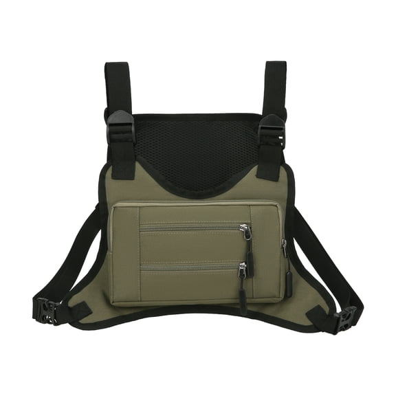 Sports Chest Bag For Men, Water Resistant Front Running Vest Bag with Phone Pouches & Large Storage For Workout Cycling