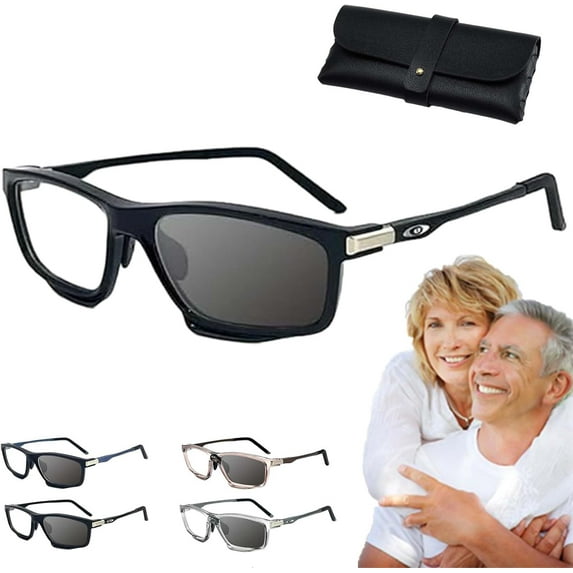 Sports Color-Changing Multi-Focal Reading Glasses, Color-Changing Anti-Blue Light Presbyopia Glasses for Seniors