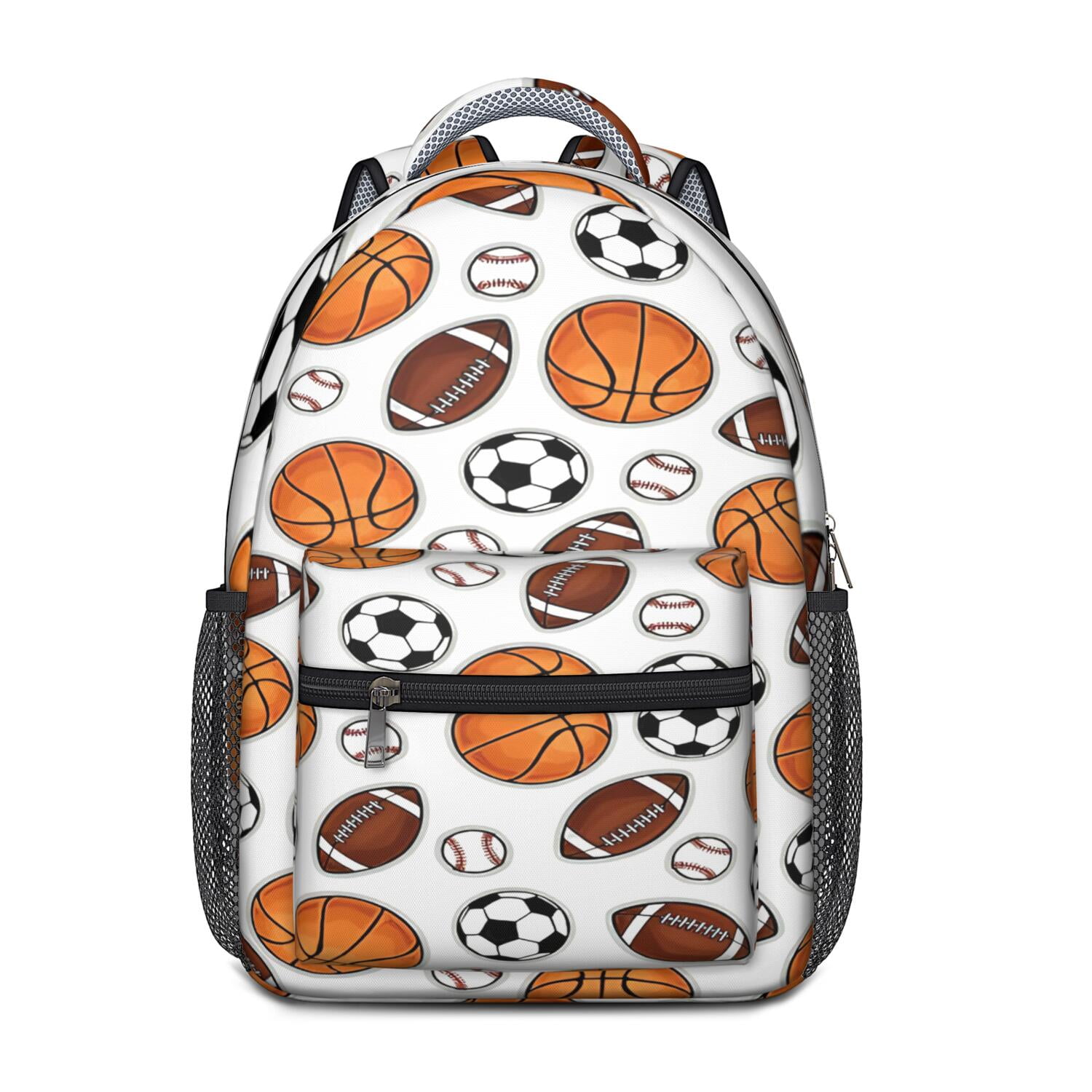 Sports Competition Print Backpack for Teens - Waterproof & Lightweight Student Backpack - Breathable Shoulder Straps for Baseball, Soccer, Football