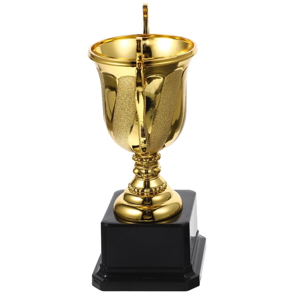 HOMEMAXS 1Set Golden Trophy for Children Commemorative Decorative Item Cup Shape Plastic Metal Coating Competitions Parties