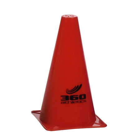 Sports Cone Exercise Equipment: 360 Athletics 9" Pylon Cone, Red, Plastic