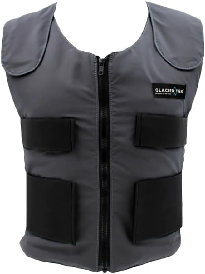 Glacier Tek Cool Vest Personal Cooling, 59 Degrees for 2.5 hours 8 Cool Packs, recharge in 30 minutes