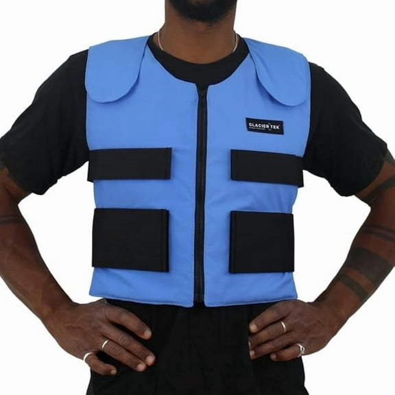 Glacier Tek Cool Vest, Personal Cooling - 59 Degrees for 2.5 Hours - 8 Cool Packs - Recharge in 30 Minutes