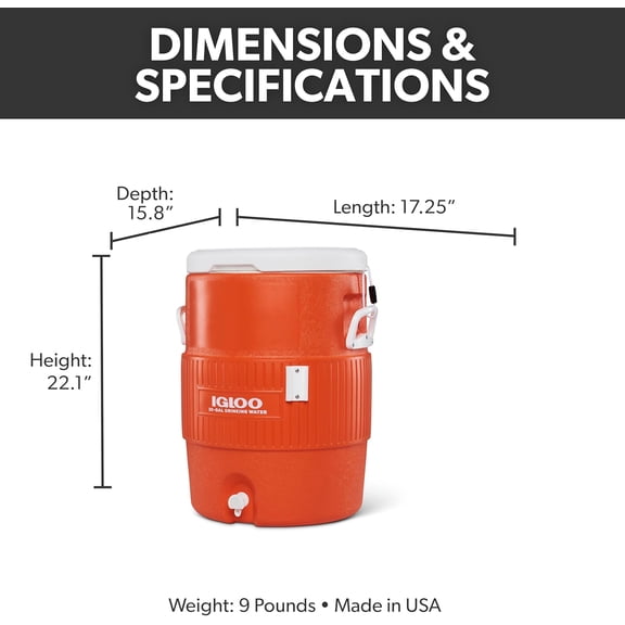 Sports Cooler | Insulated Beverage Dispenser with Spout | Portable Handwashing Station