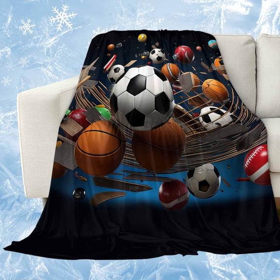 Sports Cooling Blanket for Hot Sleepers, Soft Breathable Cool Summer Blanket for Night Sweats, Football Basketball Baseball Ball Games Lightweight Ice Silk Bed Throw Blankets All Season 60"x80"