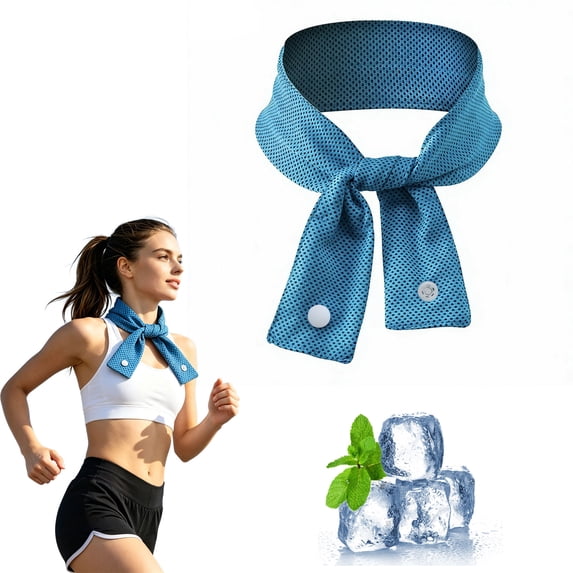 Sports Cooling Towel Reusable Water Activated Neck Wrap 20 Plus Hours Cold Relief Ice Bandana for Outdoor Work Travel Lightweight
