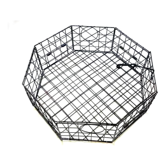 Sports Crab Trap Crab net Crab Pot Vinyl Coated Steel Octagon Crab Trap (28"x28"x10"h) Round Large BLACK